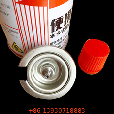 Van lò khí đốt cắm trại một inch Butan OEM 223g với nắp đỏ cho hộp đựng khí dung nấu ăn