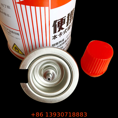 Van lò khí đốt cắm trại một inch Butan OEM 223g với nắp đỏ cho hộp đựng khí dung nấu ăn