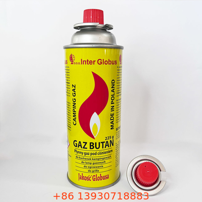 Tường thẳng Tấm thiếc 220g Ống đựng khí butan để nấu nướng