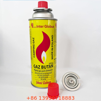 Tường thẳng Tấm thiếc 220g Ống đựng khí butan để nấu nướng