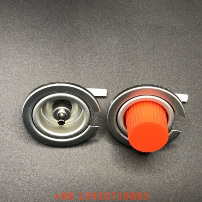 Màu đen Cắm trại khí Butane van khí với tấm thiếc và vật liệu PP trong tay cầm màu đen