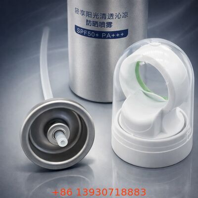 Thậm chí phun mô hình trẻ em an toàn khóa mũ sương mù mịn phân phối van aerosol cho kem chống nắng và chăm sóc cá nhân