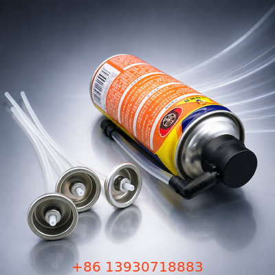 Một Inch Aerosol Dispensing Valve và Actuator Assembly với Tinplate Construction và OEM Customization cho sửa chữa lốp xe